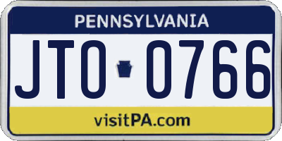 PA license plate JTO0766