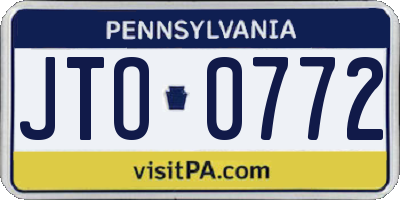 PA license plate JTO0772