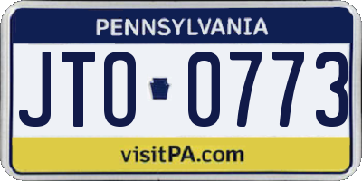 PA license plate JTO0773