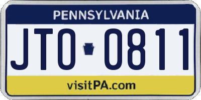 PA license plate JTO0811