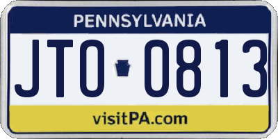 PA license plate JTO0813