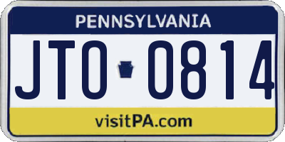 PA license plate JTO0814