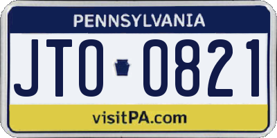 PA license plate JTO0821