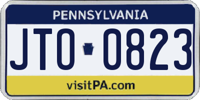 PA license plate JTO0823