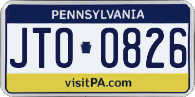 PA license plate JTO0826