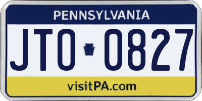 PA license plate JTO0827