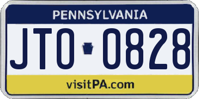 PA license plate JTO0828