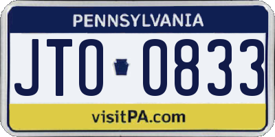 PA license plate JTO0833
