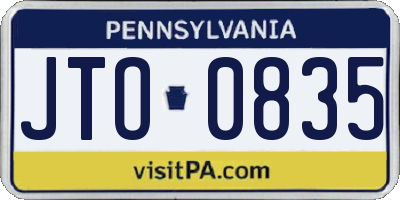 PA license plate JTO0835