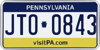 PA license plate JTO0843