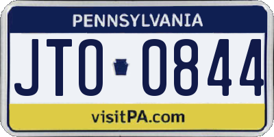 PA license plate JTO0844
