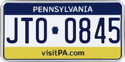 PA license plate JTO0845