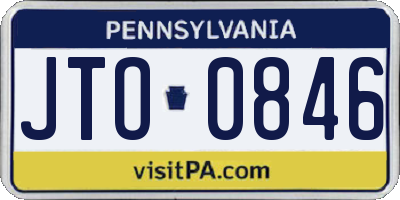PA license plate JTO0846