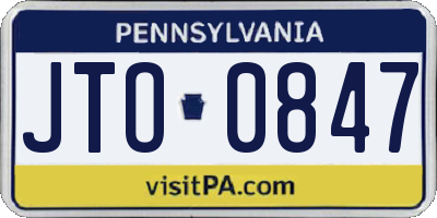 PA license plate JTO0847