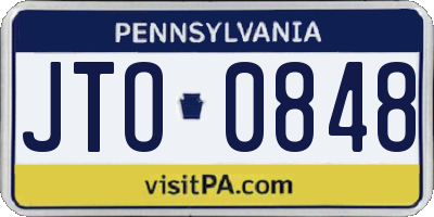 PA license plate JTO0848