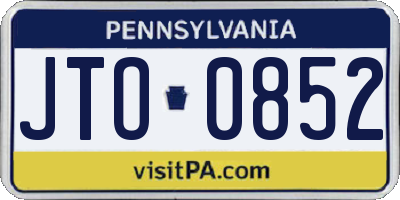 PA license plate JTO0852