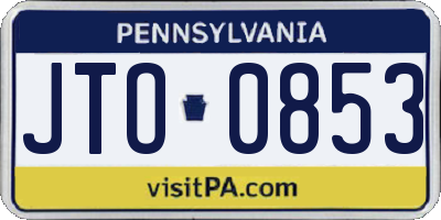 PA license plate JTO0853