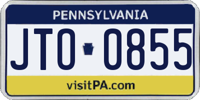 PA license plate JTO0855