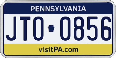 PA license plate JTO0856