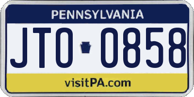 PA license plate JTO0858