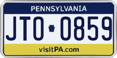 PA license plate JTO0859
