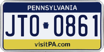 PA license plate JTO0861