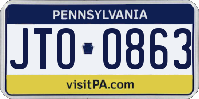 PA license plate JTO0863