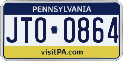 PA license plate JTO0864