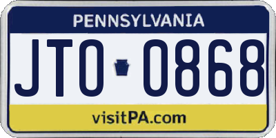 PA license plate JTO0868