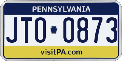 PA license plate JTO0873