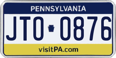 PA license plate JTO0876