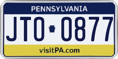 PA license plate JTO0877
