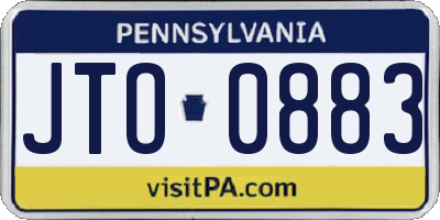 PA license plate JTO0883