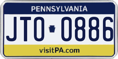 PA license plate JTO0886