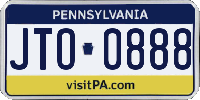 PA license plate JTO0888