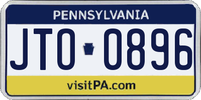 PA license plate JTO0896