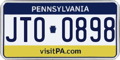 PA license plate JTO0898