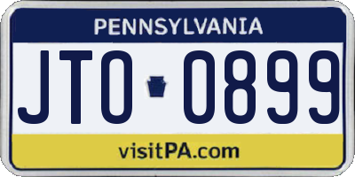 PA license plate JTO0899