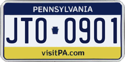 PA license plate JTO0901