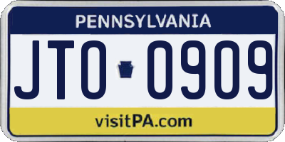 PA license plate JTO0909