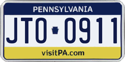 PA license plate JTO0911