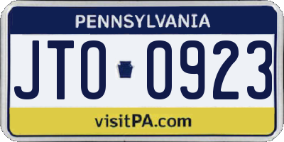 PA license plate JTO0923