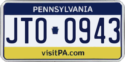 PA license plate JTO0943