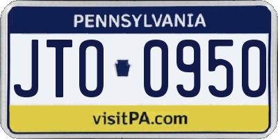 PA license plate JTO0950