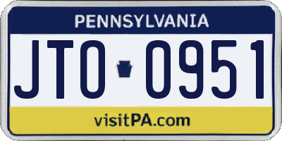 PA license plate JTO0951
