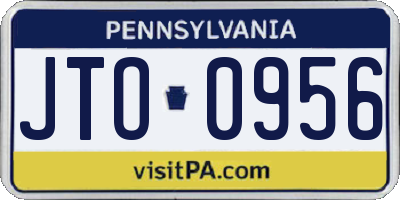 PA license plate JTO0956
