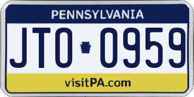 PA license plate JTO0959