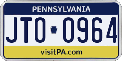 PA license plate JTO0964