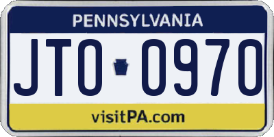 PA license plate JTO0970