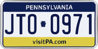 PA license plate JTO0971